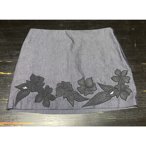 Express Charcoal Floral Mini Skirt